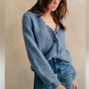 Sezane Angelie Cardigan vintage blue medium